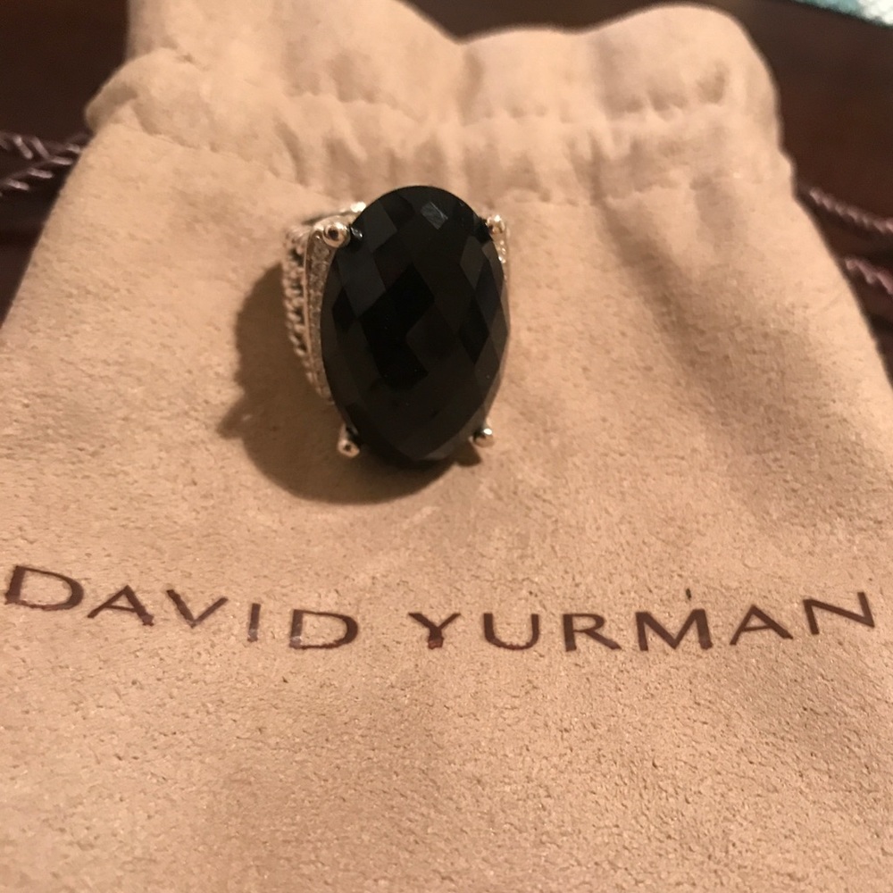 David Yurman Black Onyx & Diamond Wheaton Ring